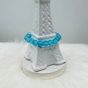 Crystal Blue Beaded 10mm Beads Bracelet
